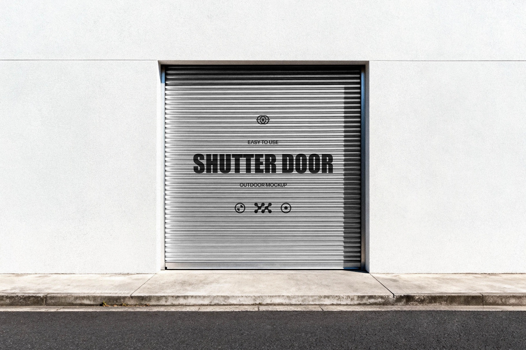 Metallic Shutter Door Mockup
