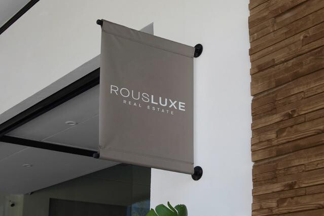 Wall-Mount Rod Banner Mockup