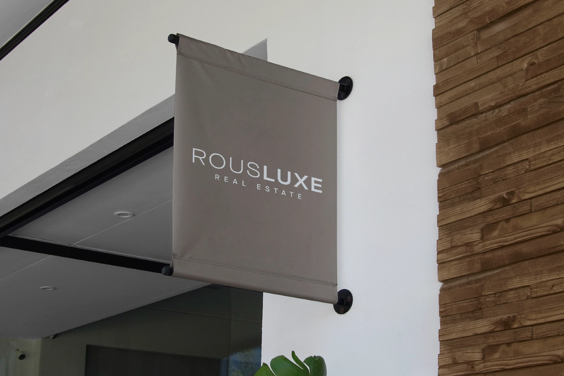 Wall-Mount Rod Banner Mockup