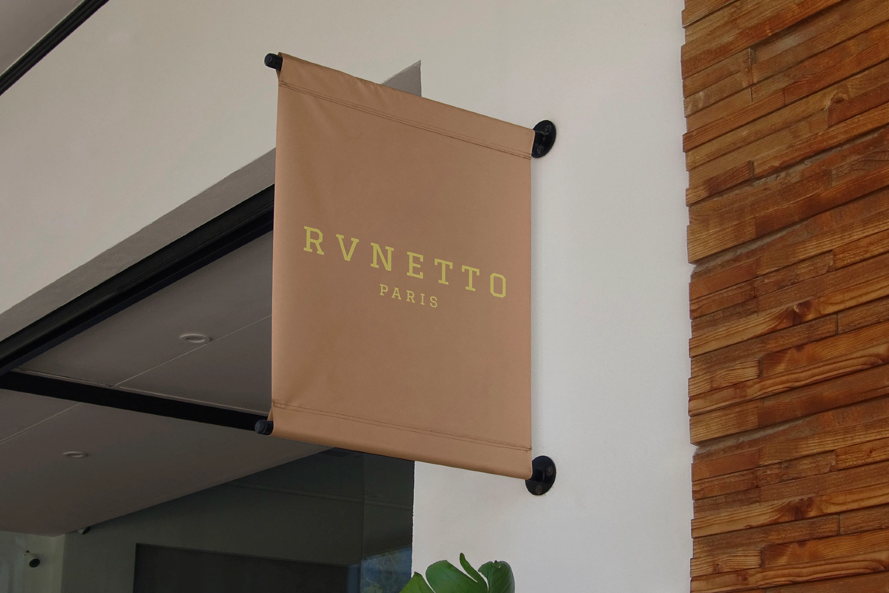 Wall-Mount Rod Banner Mockup