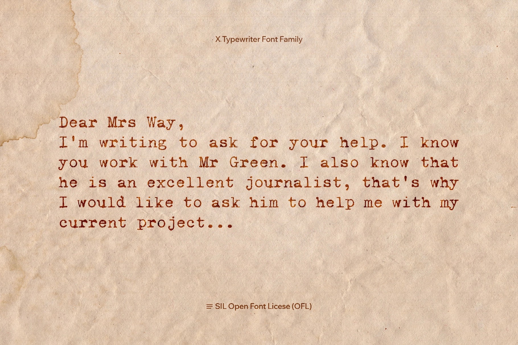 X Typewriter Font Family