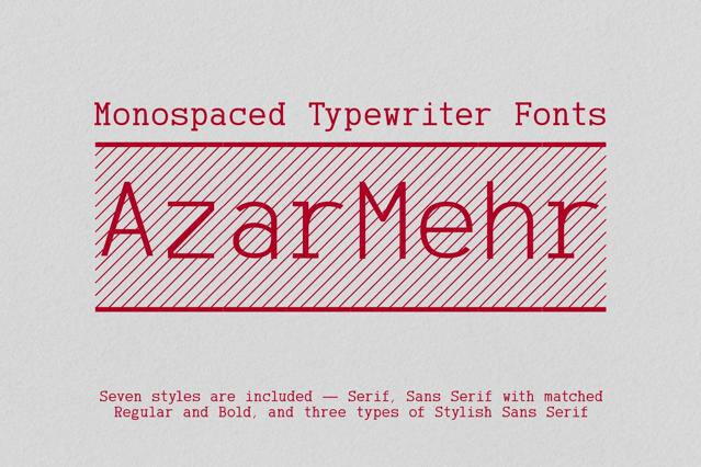 AzarMehr: Monospaced Typewriter Fonts
