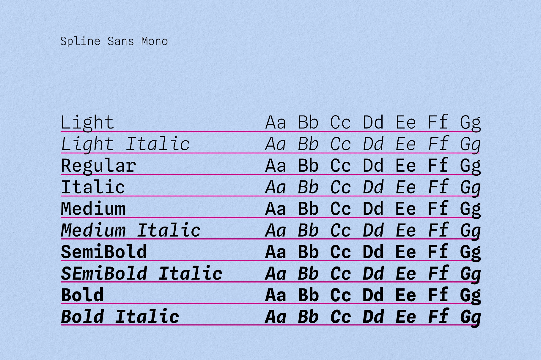 Spline Sans Mono Typeface