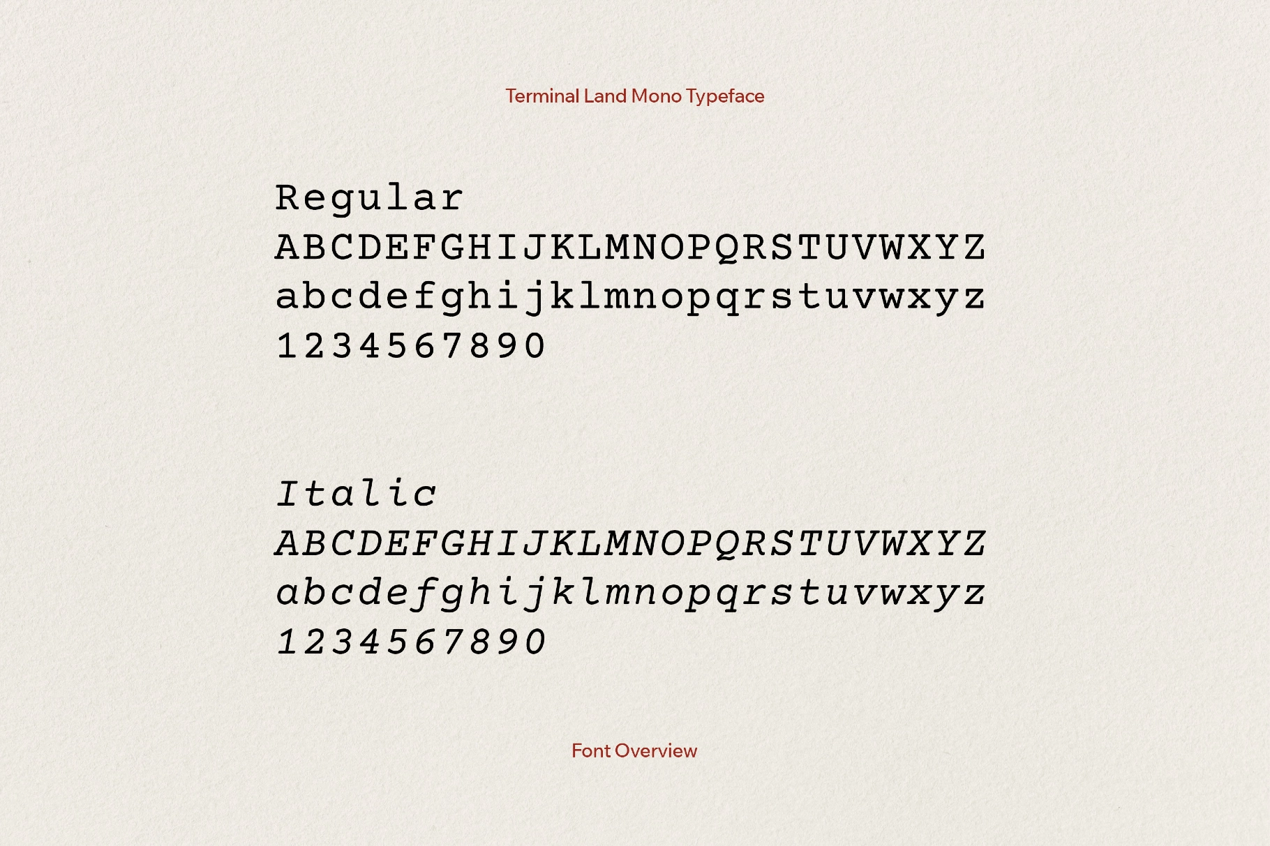 Terminal Land Mono Typeface