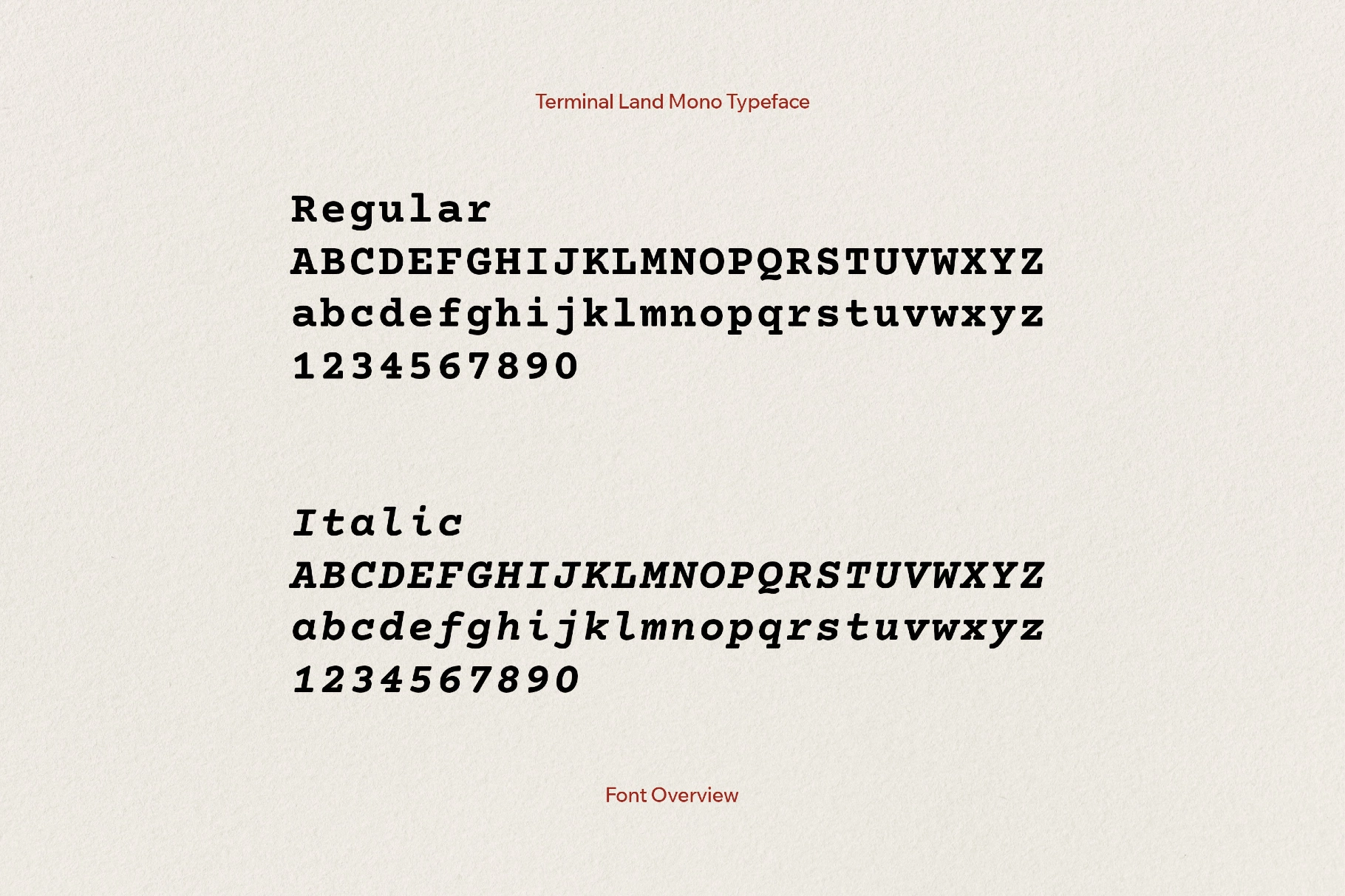 Terminal Land Mono Typeface