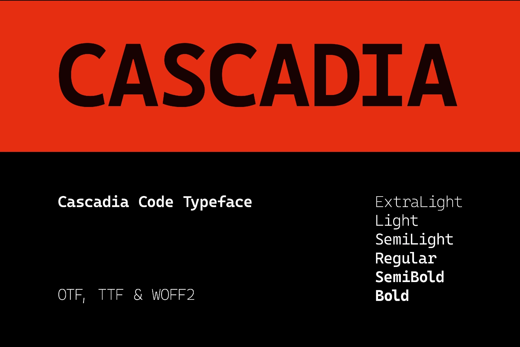 Cascadia Code Typeface