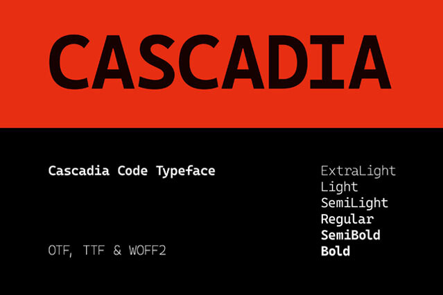 Cascadia Code Typeface