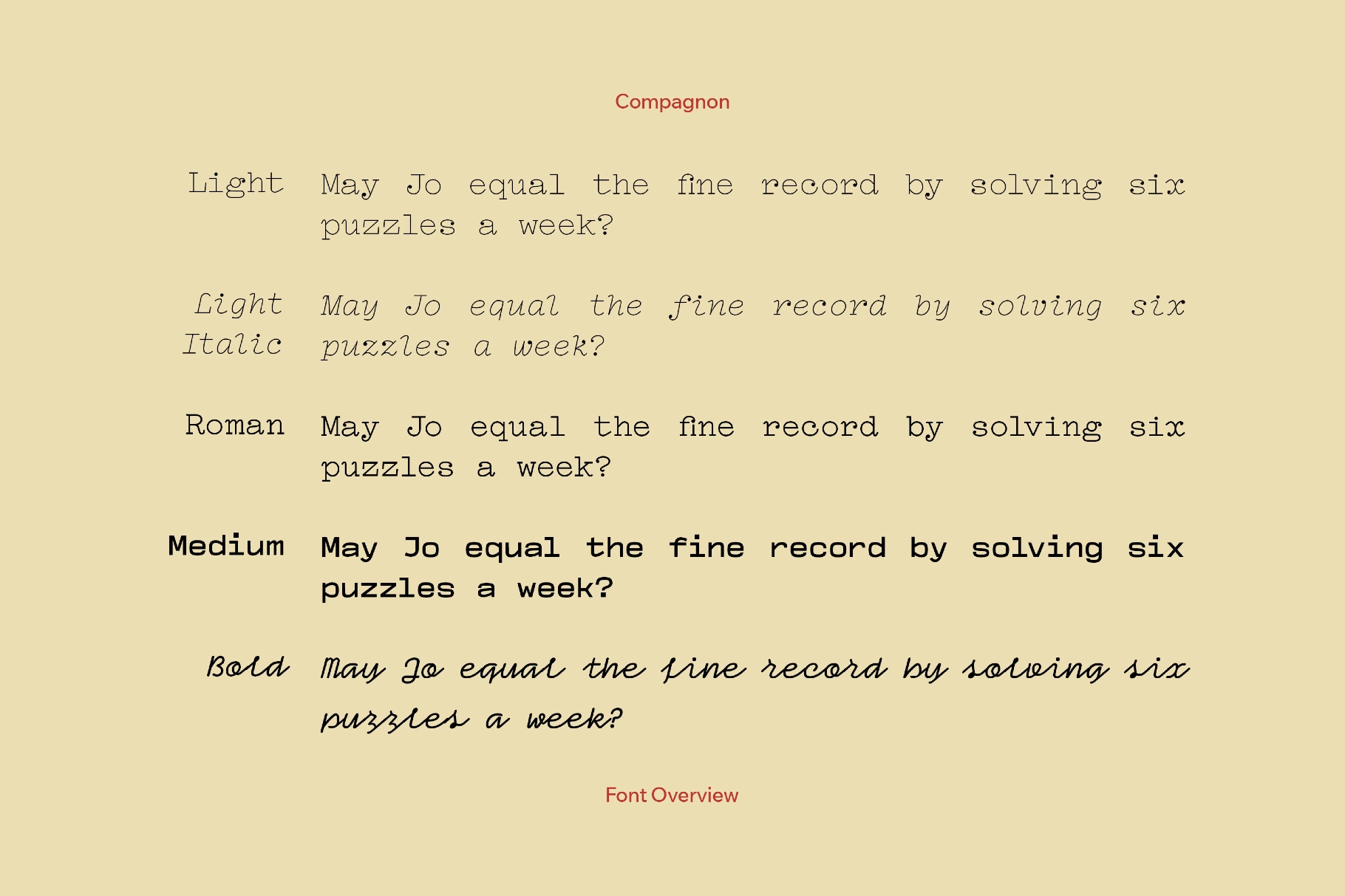 Compagnon Font Family