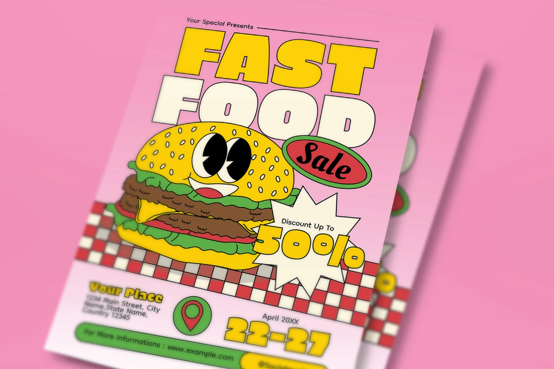Yellow Fastfood Restaurant Promotion Flyer