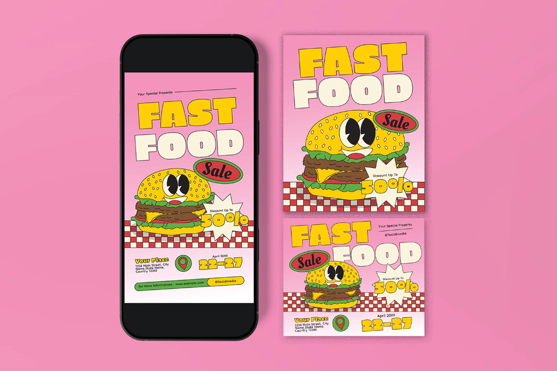 Yellow Fastfood Restaurant Promotion Flyer