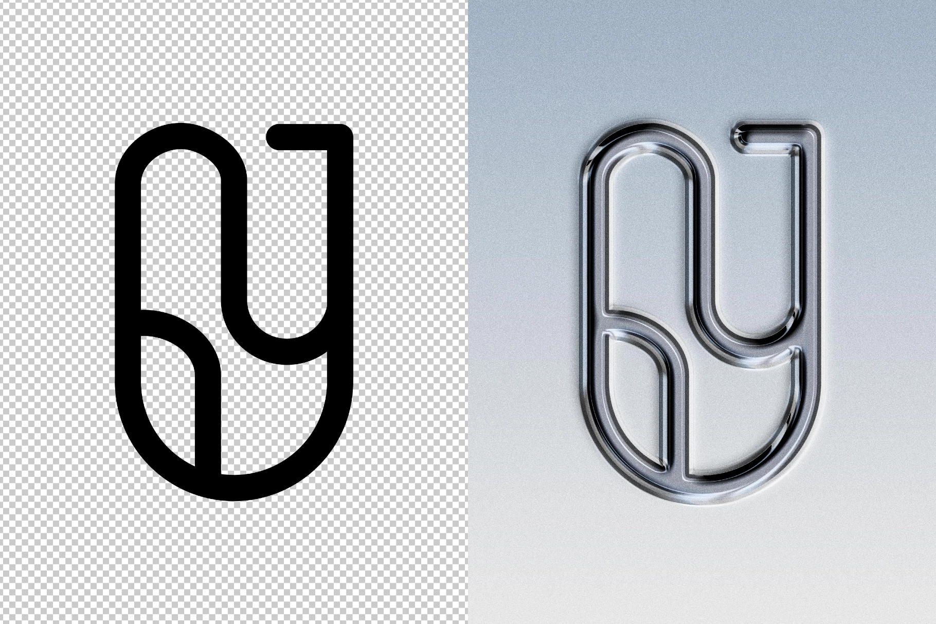 Chrome Text & Logo Effect