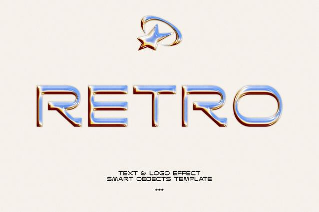 Retro Chrome Text & Logo Effect
