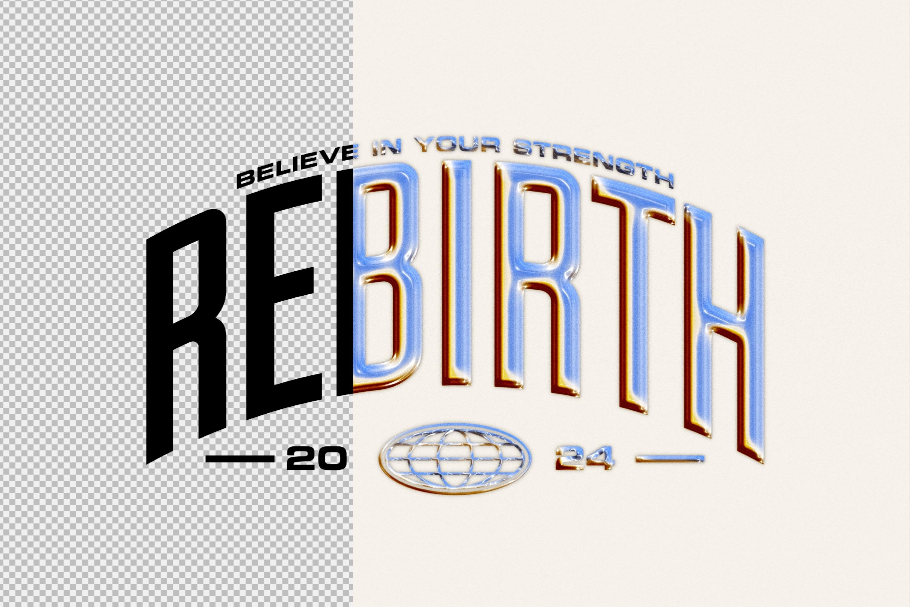 Retro Chrome Text & Logo Effect