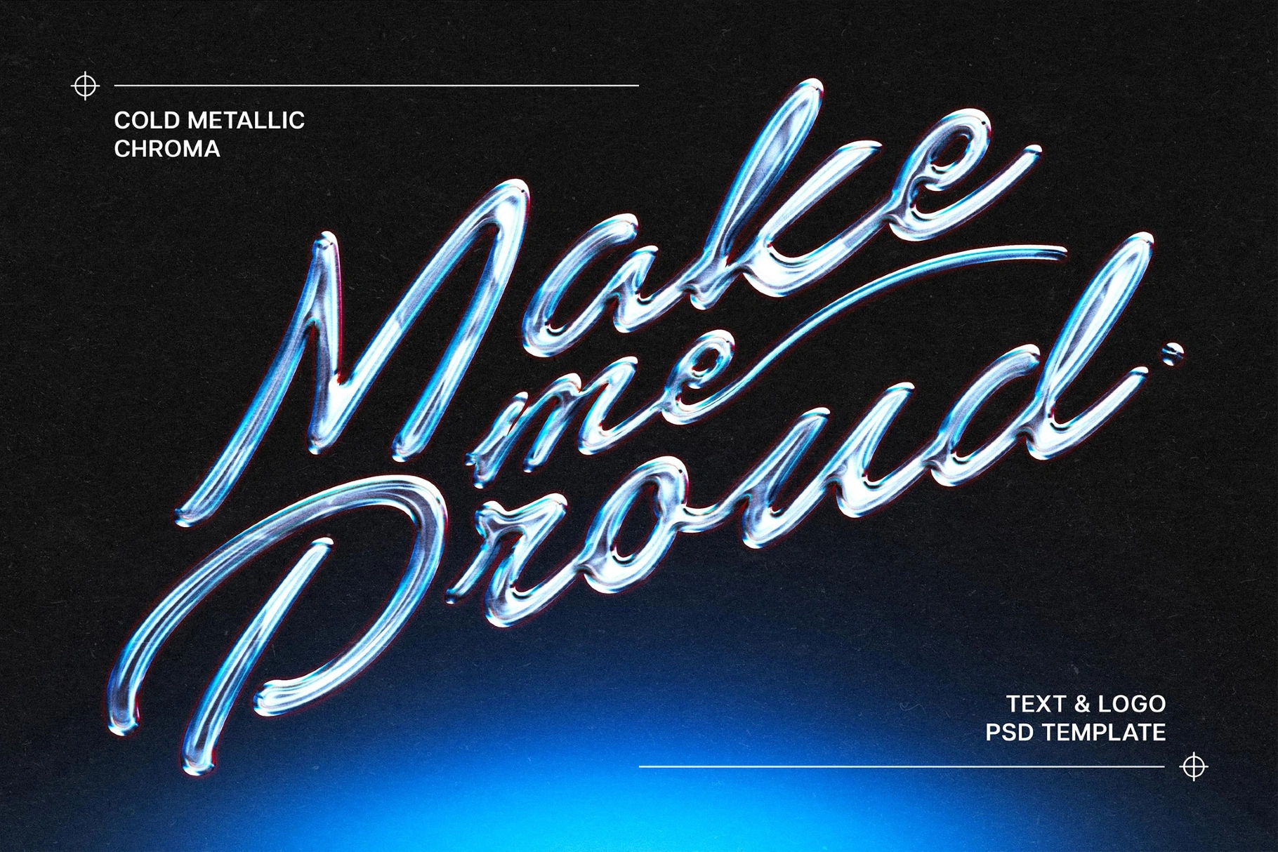 Cold Metallic Chrome Text Effect