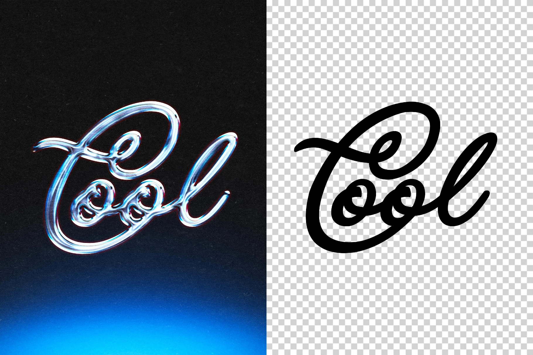 Cold Metallic Chrome Text Effect