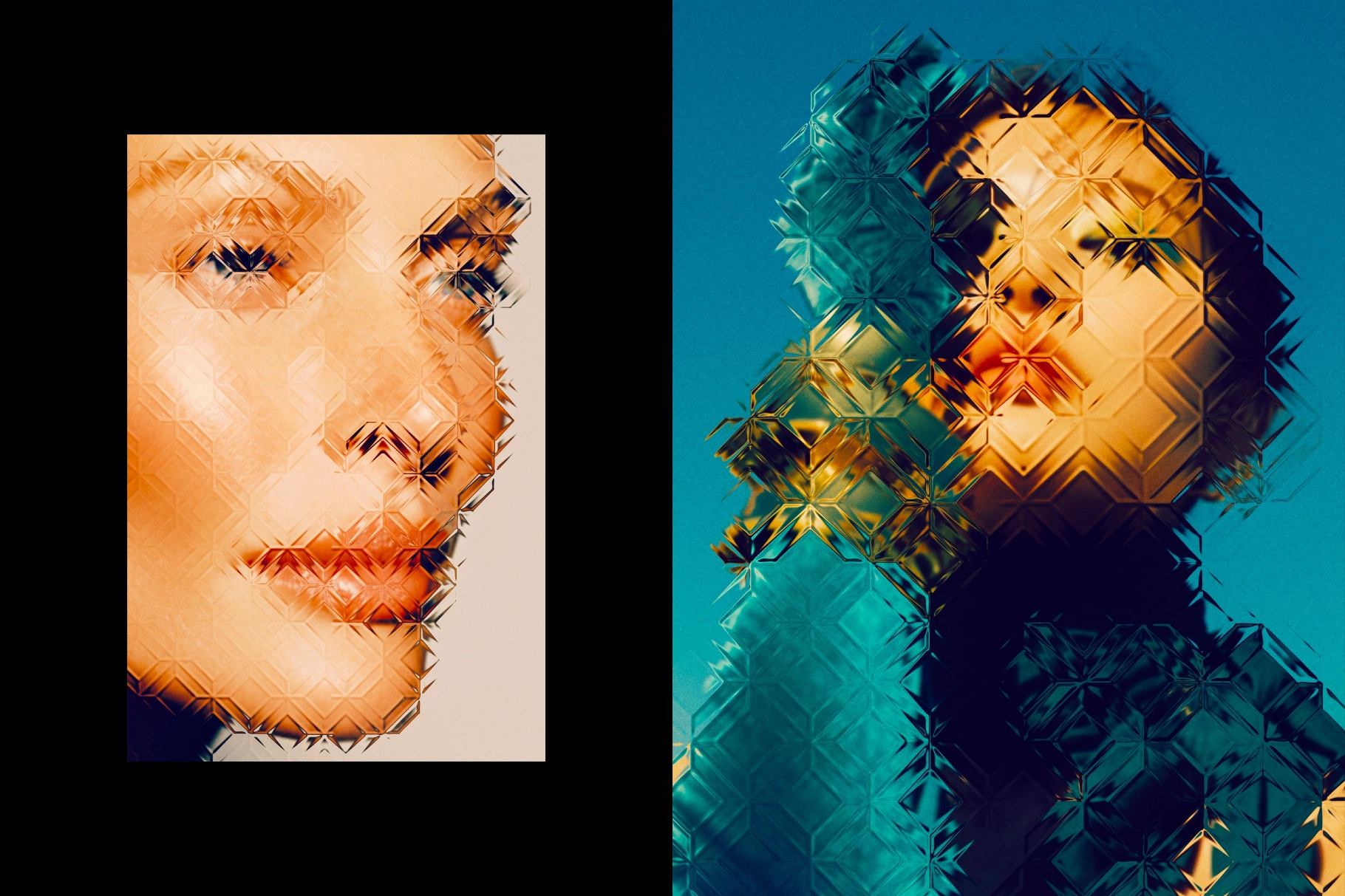 Mosaic Glass Photo Effect