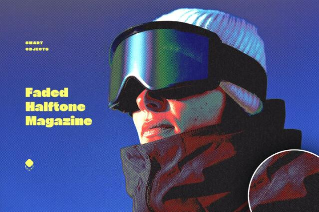 Faded Halftone Magazine Photo Effect