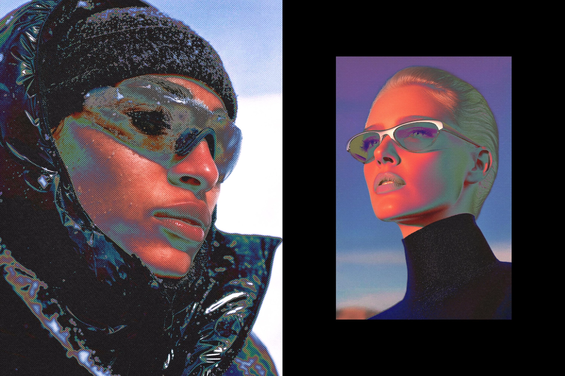 Faded Halftone Magazine Photo Effect