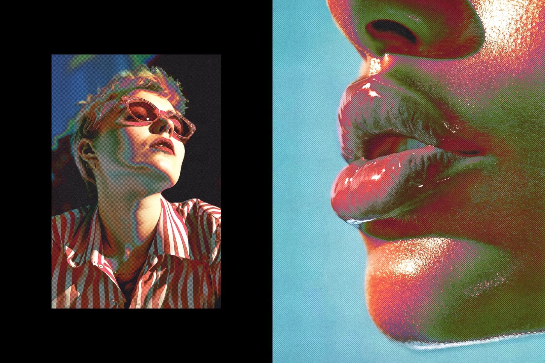 Faded Halftone Magazine Photo Effect