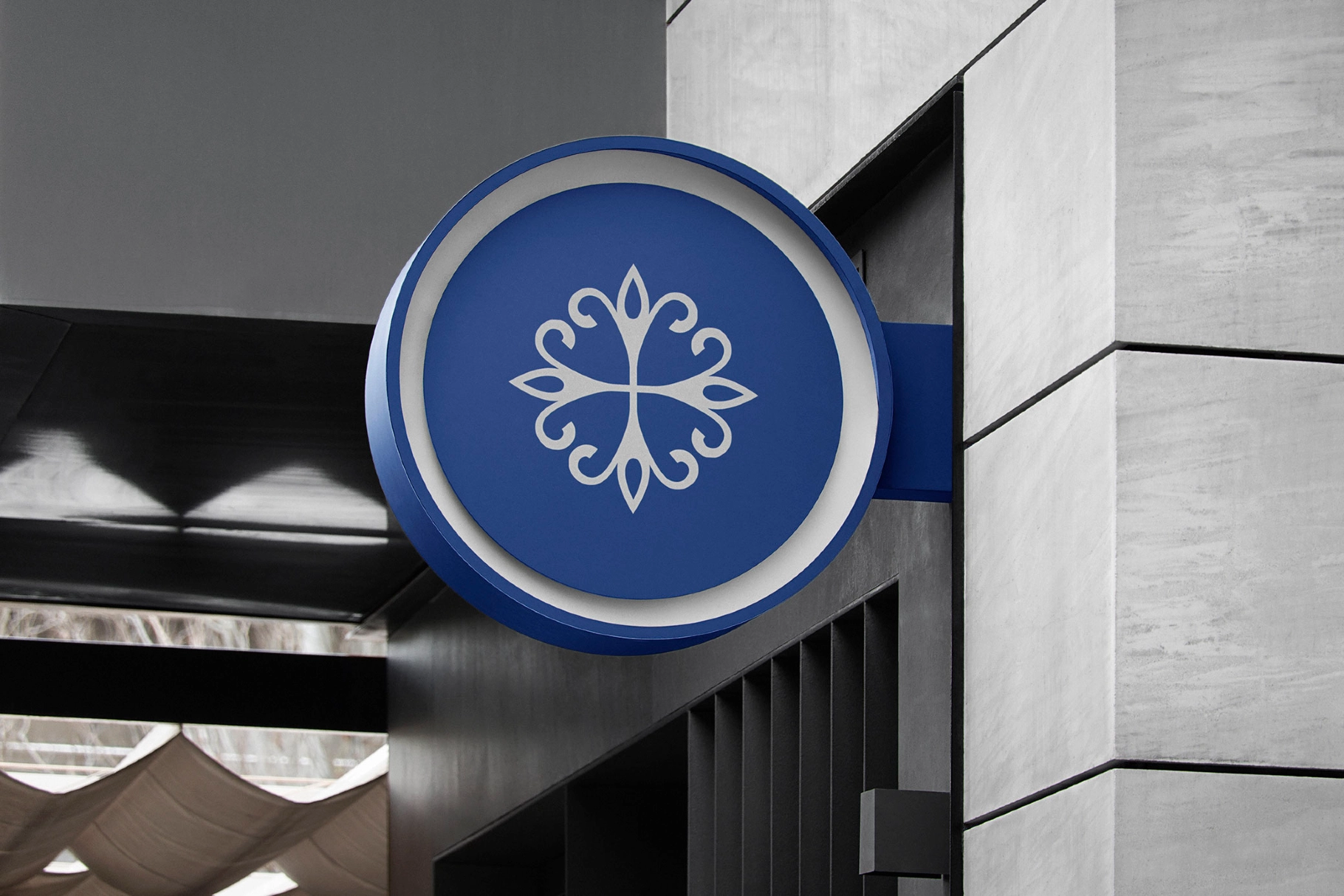 Streetfront Projecting Sign Mockup