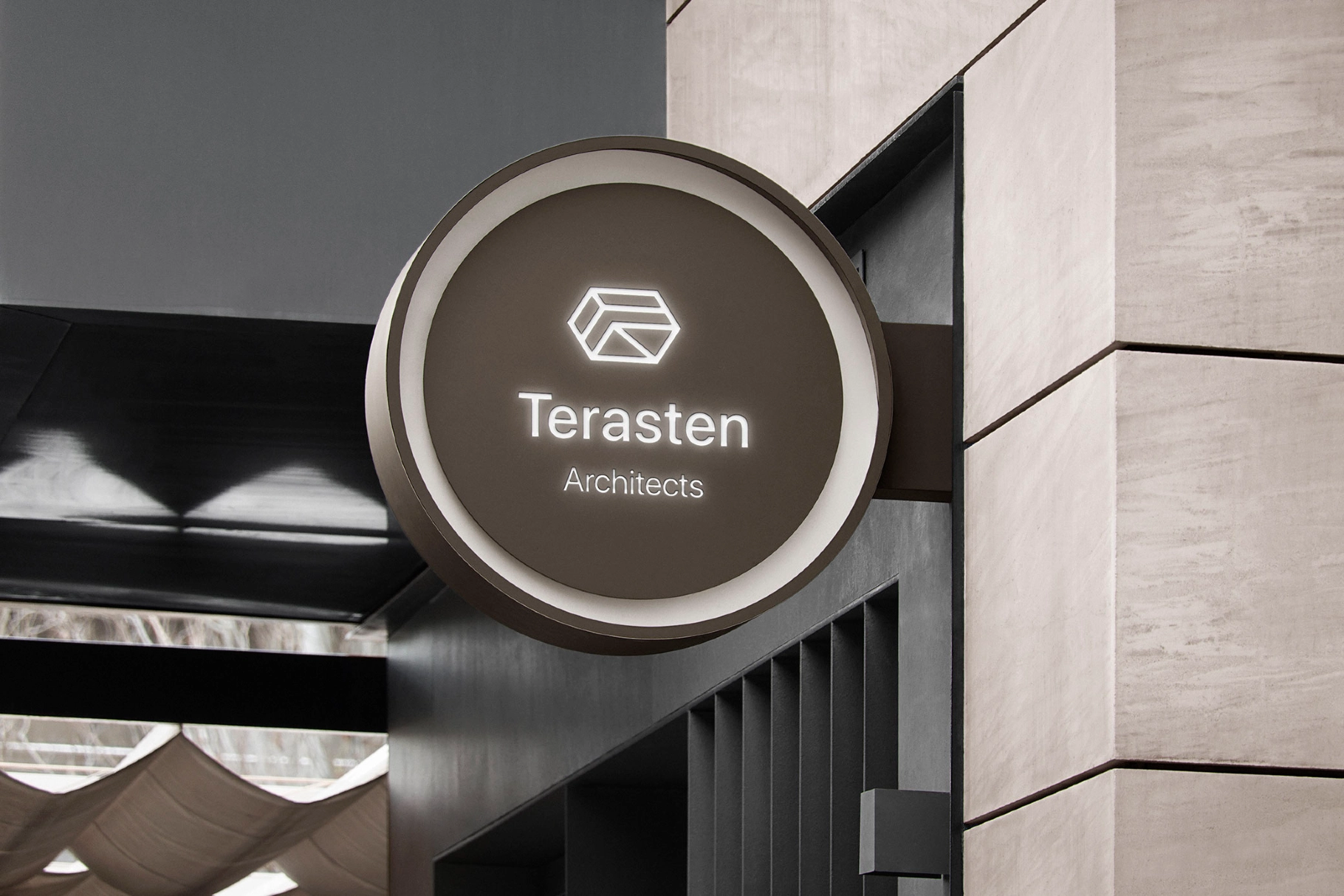 Streetfront Projecting Sign Mockup