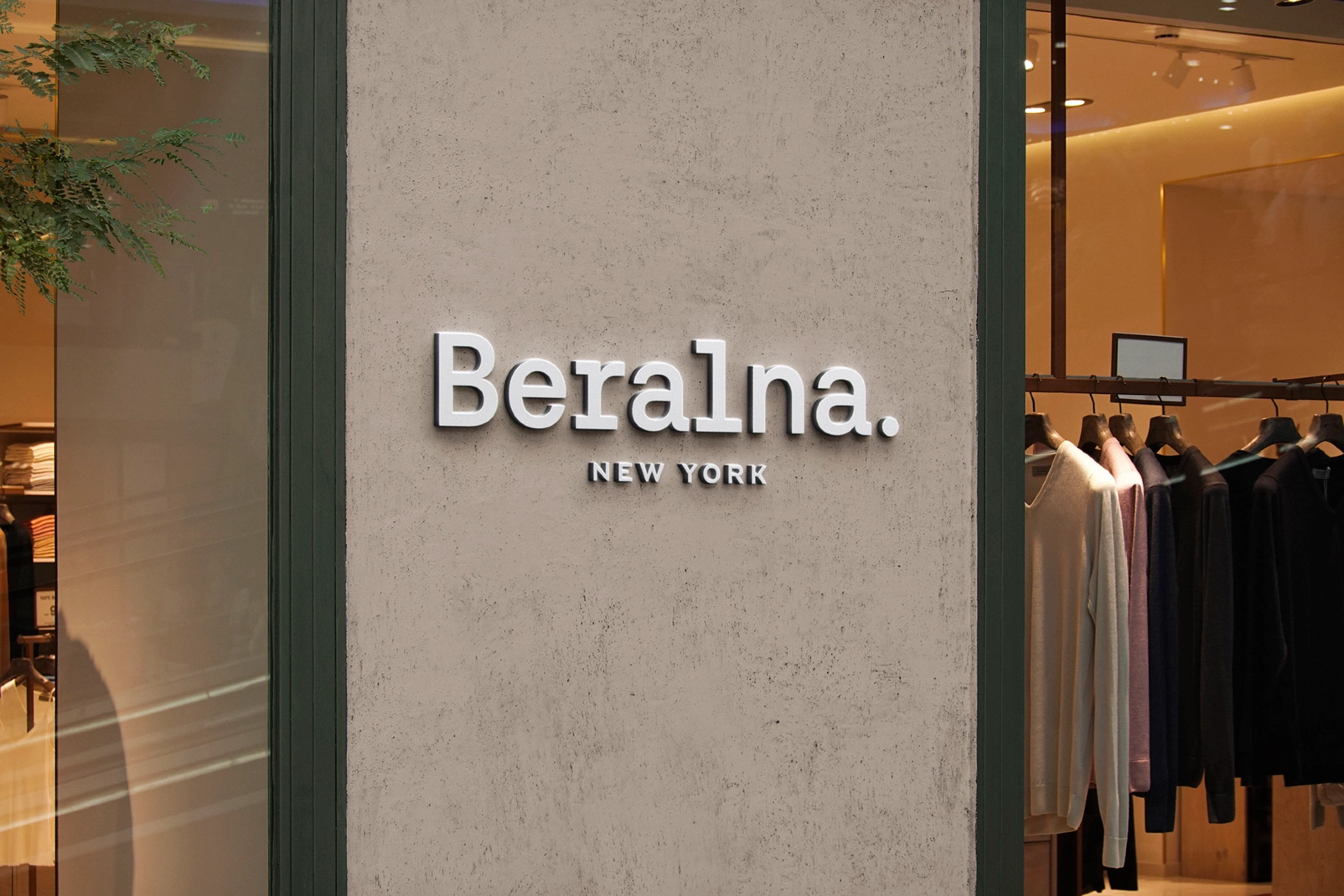 Vertical Facade Letter Sign Mockup