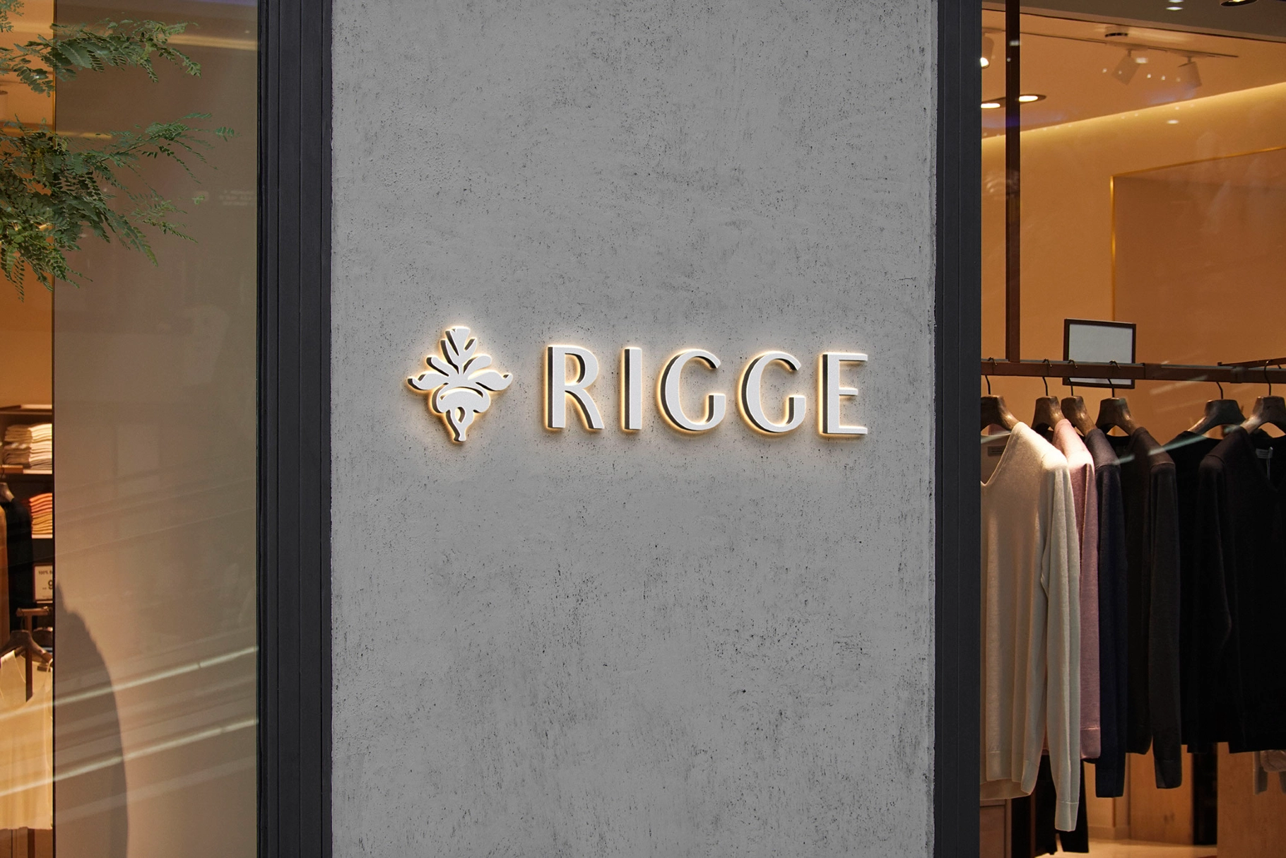 Vertical Facade Letter Sign Mockup