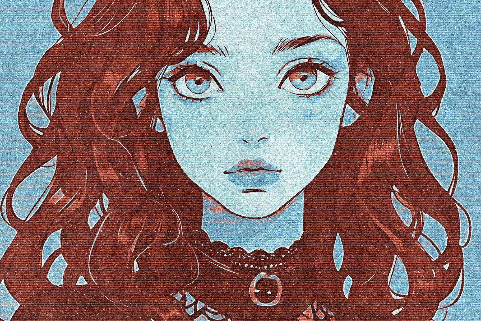 Printed Halftone Photo Effect