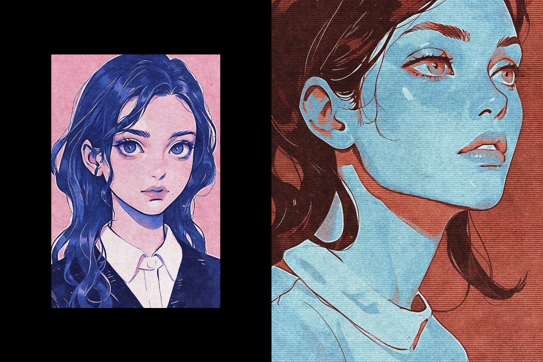 Printed Halftone Photo Effect