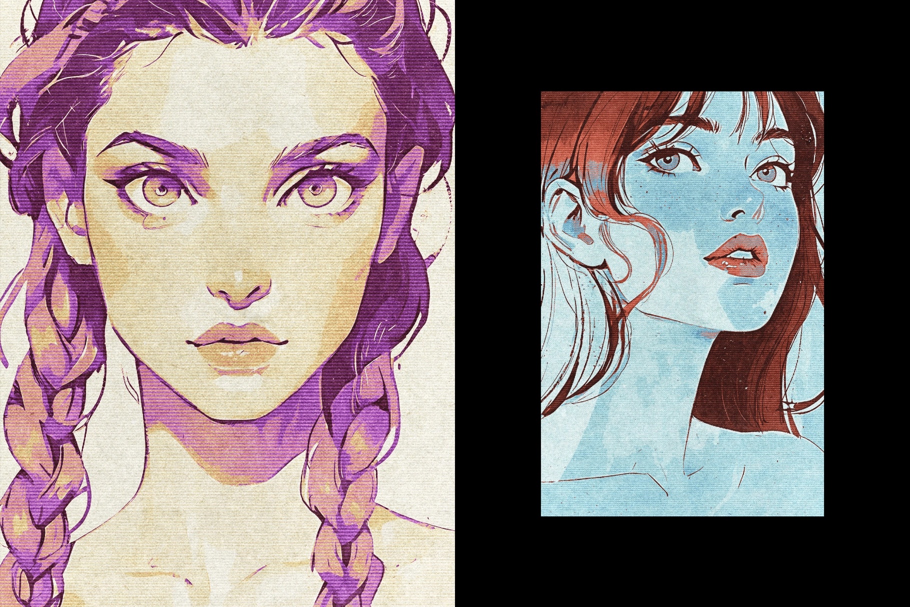 Printed Halftone Photo Effect