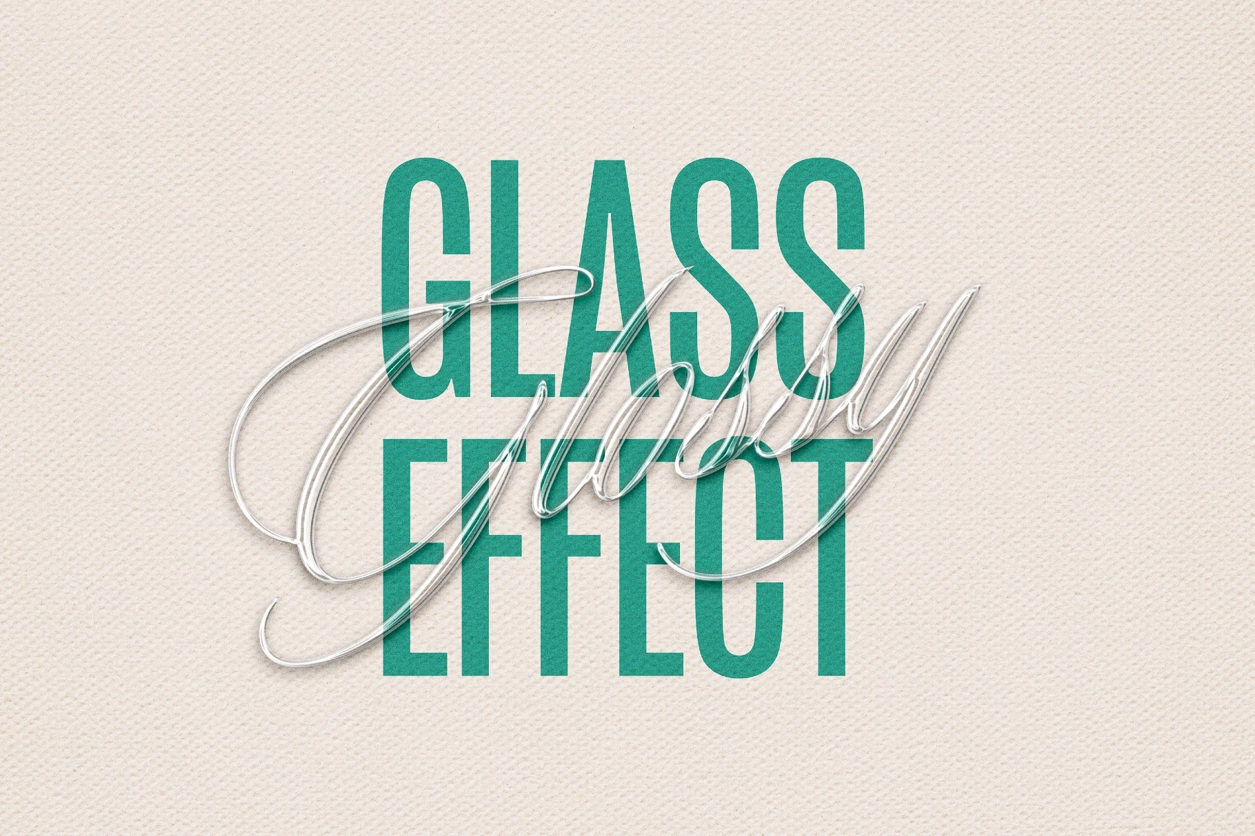 Glass Chrome Text & Logo Effect