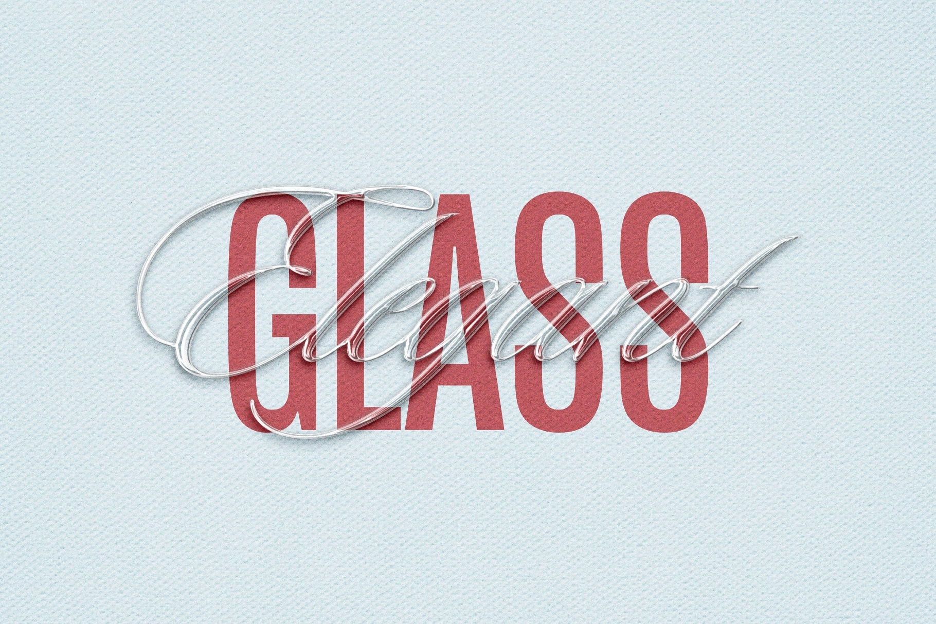 Glass Chrome Text & Logo Effect