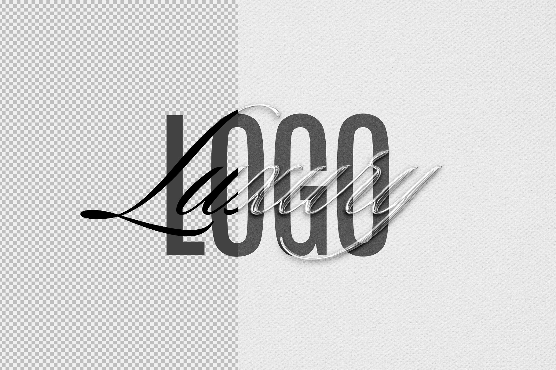 Glass Chrome Text & Logo Effect