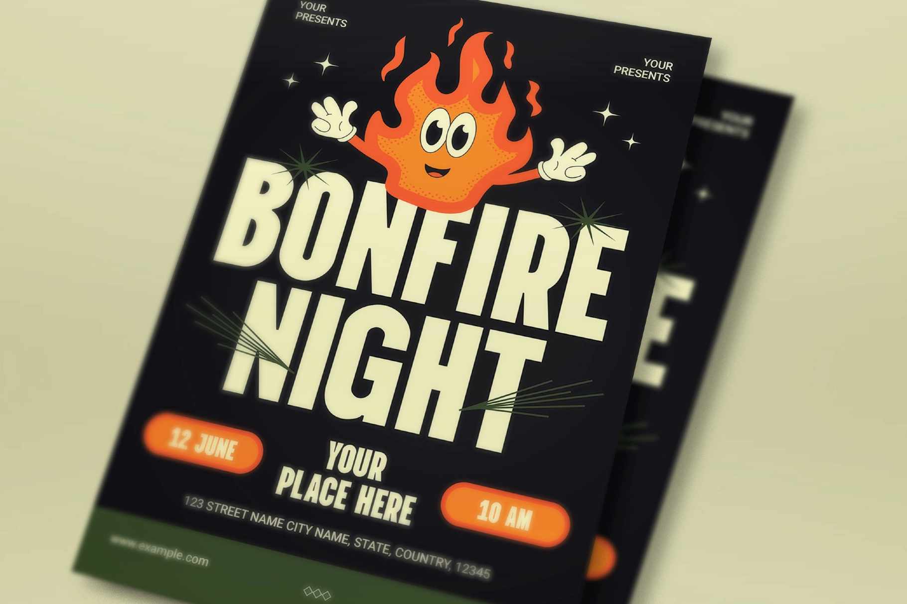 Black Bold Bonfire Night Flyer