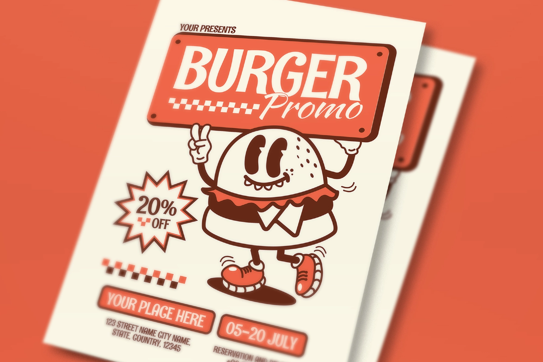 Orange Burger Promo Flyer