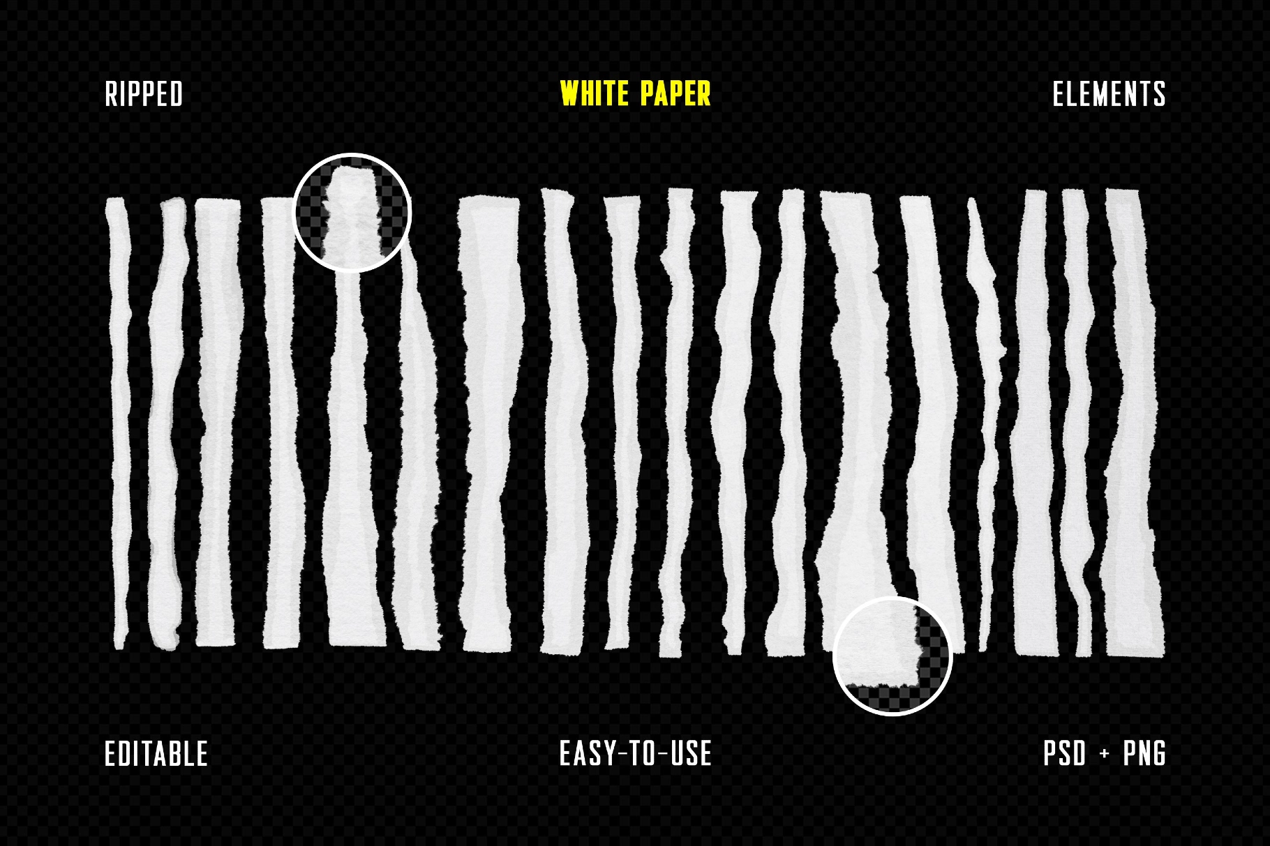 20 Ripped White Paper Elements