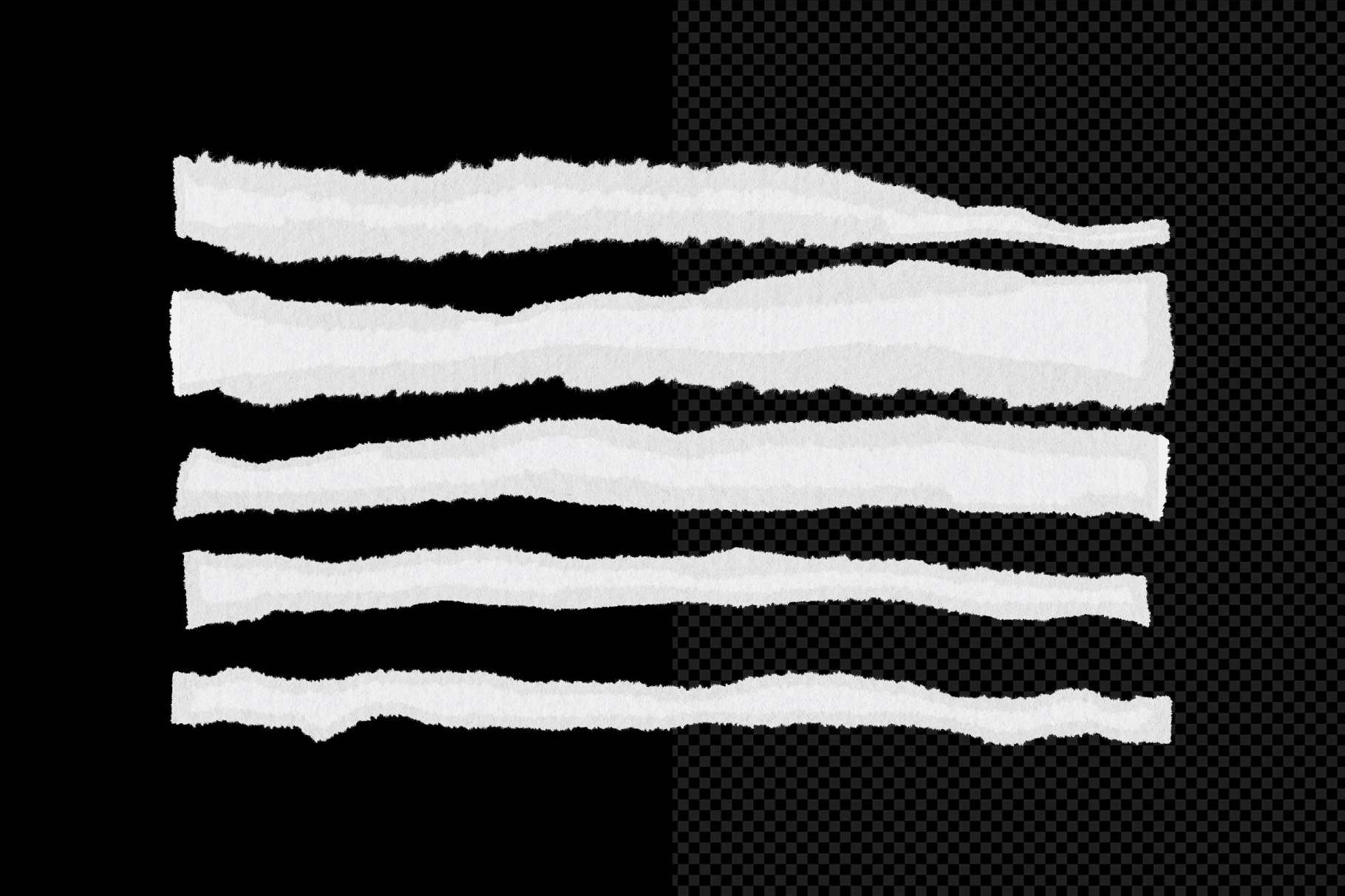 20 Ripped White Paper Elements