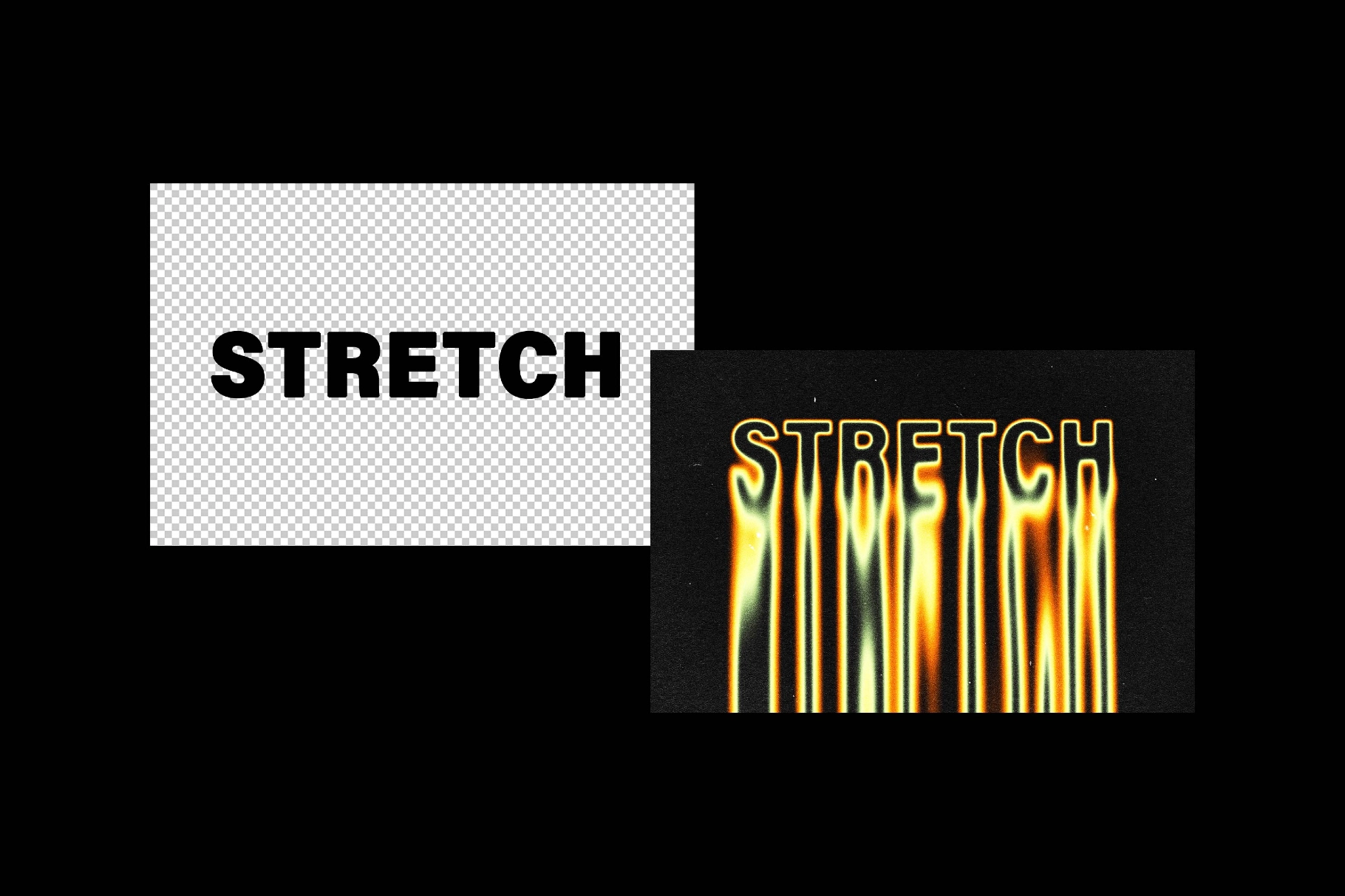 Stretch Melting Text Effect