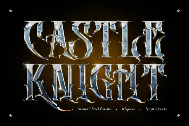 Armored Steel Chrome Text Effect