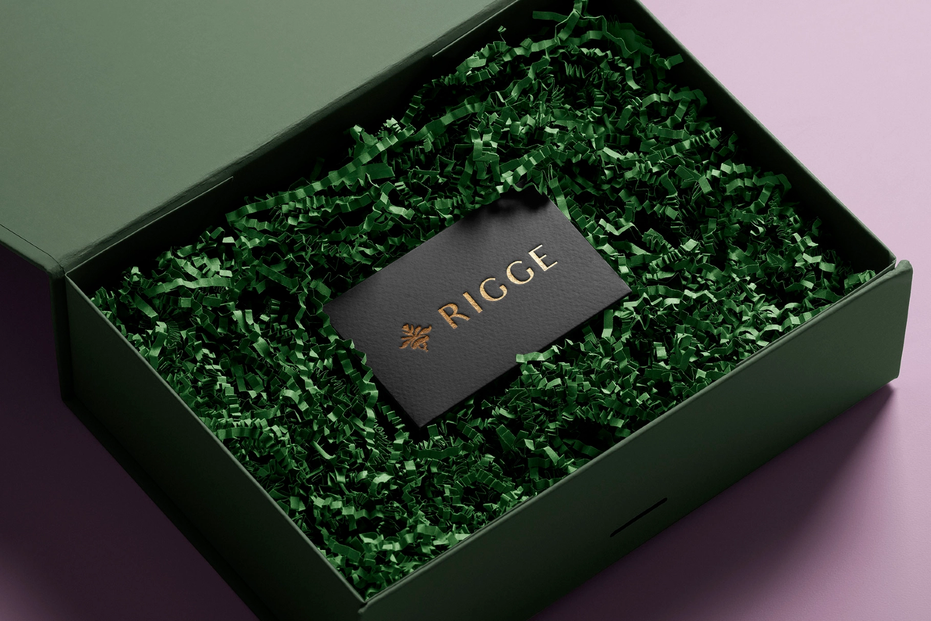 Crinkle Fill Gift Box & Card Mockup