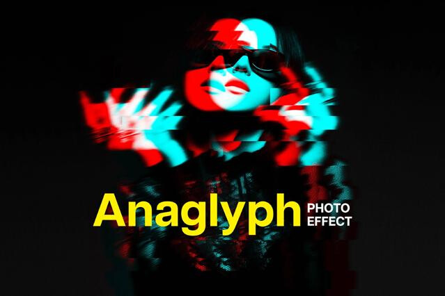 Anaglyph Glitch Photo Effect