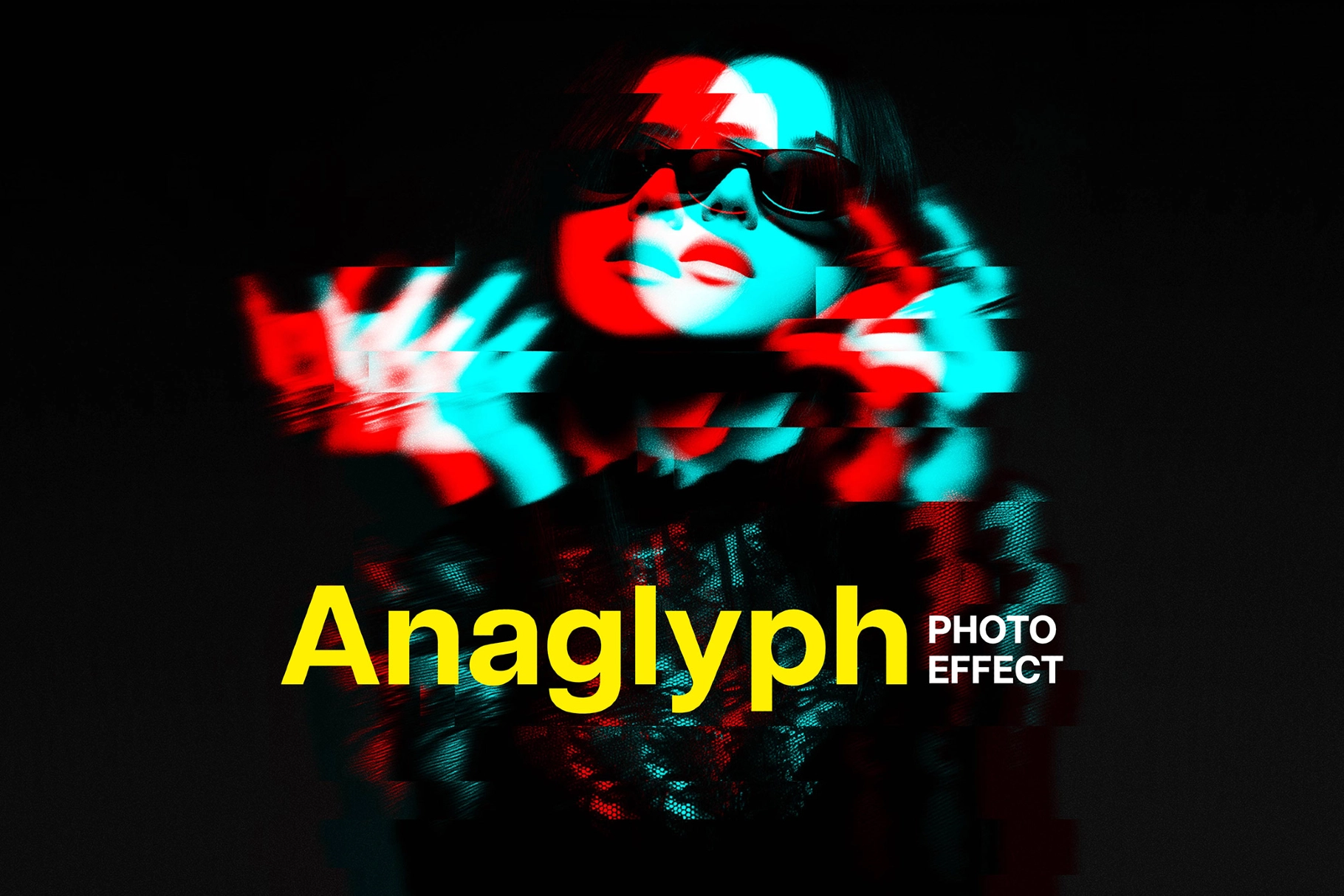Anaglyph Glitch Photo Effect