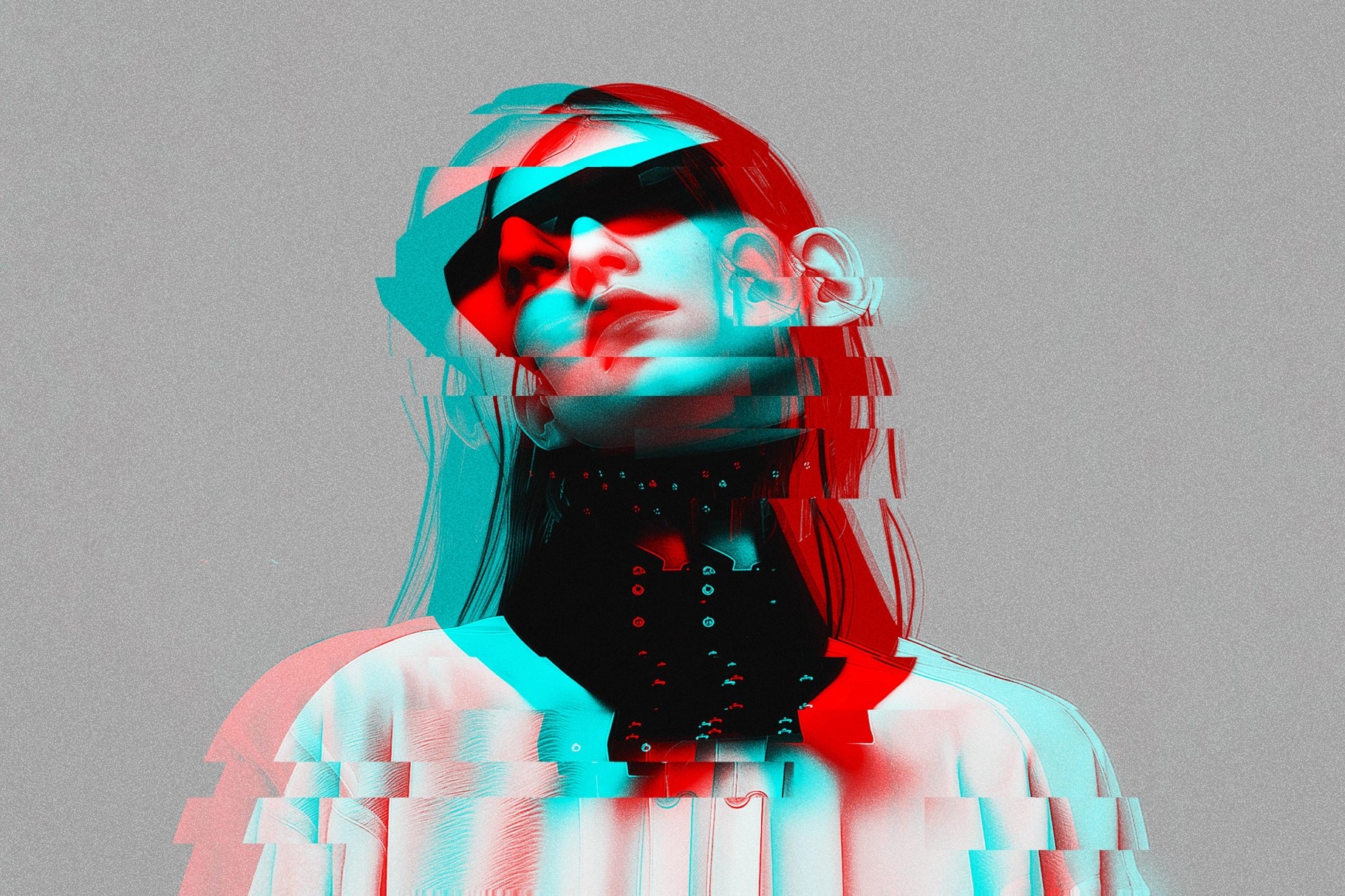Anaglyph Glitch Photo Effect