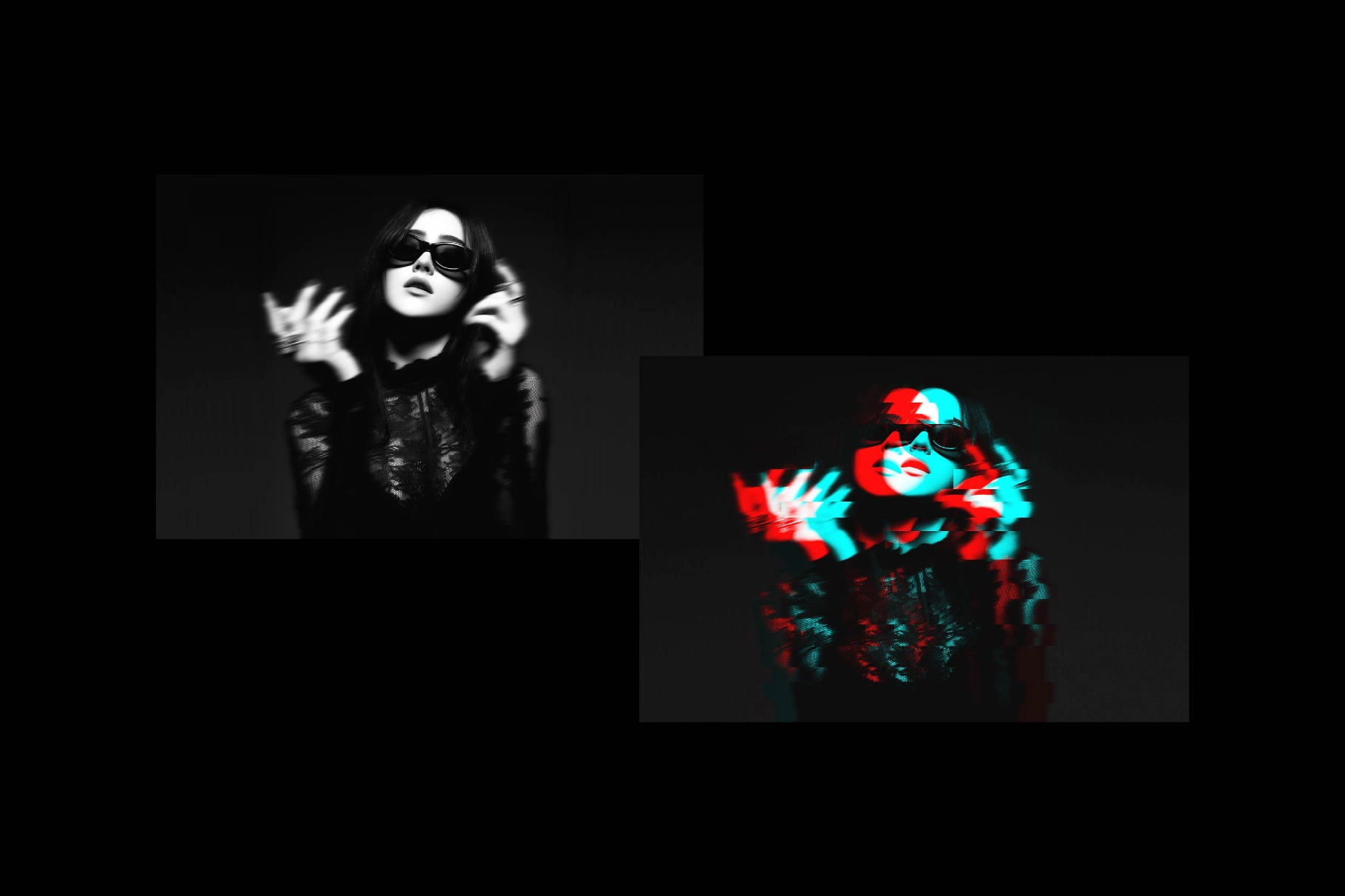 Anaglyph Glitch Photo Effect