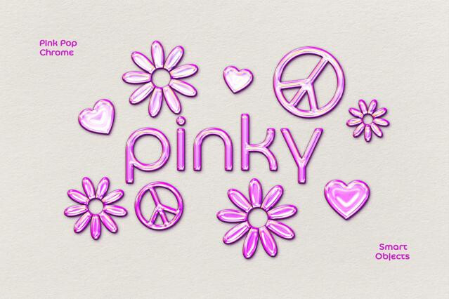 Pink Pop Chrome Text Effect