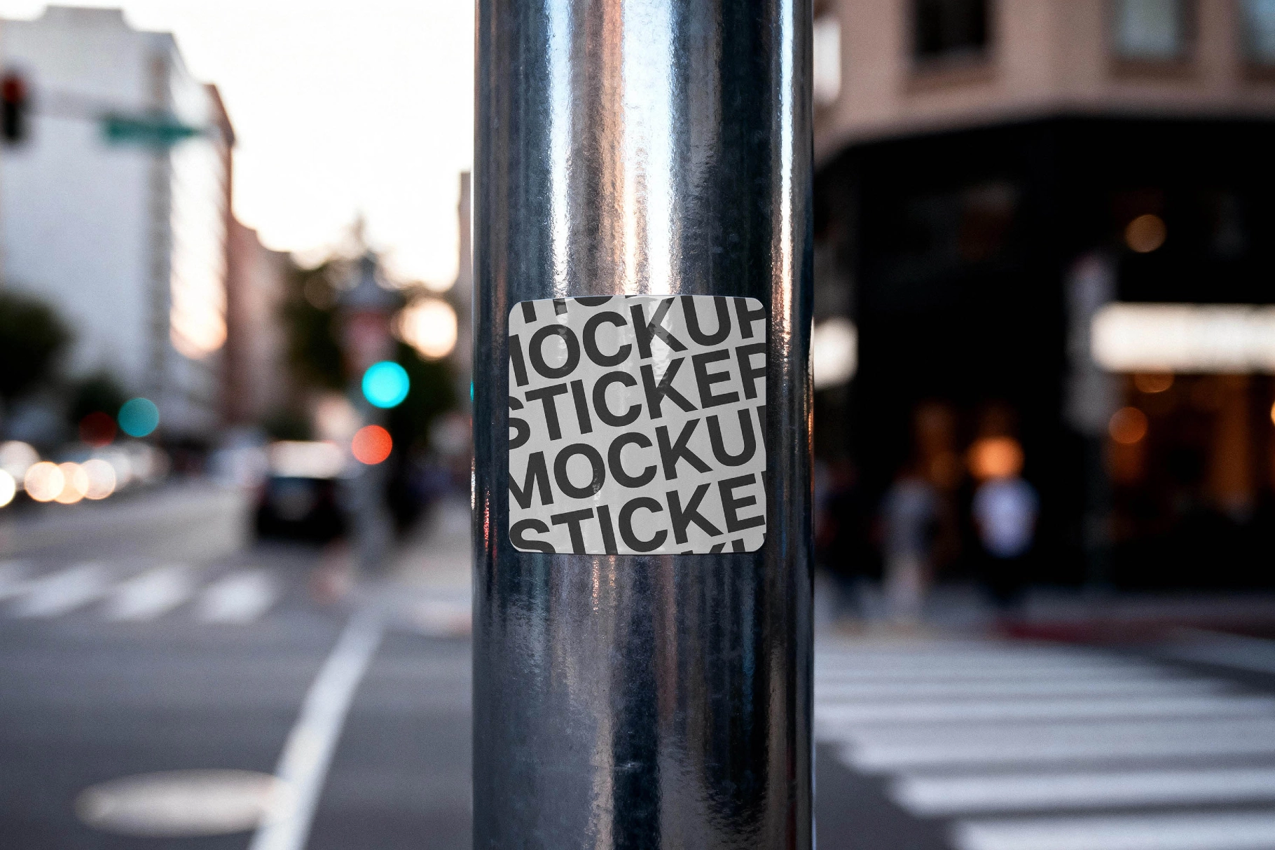 Steel Pole Sticker Mockup