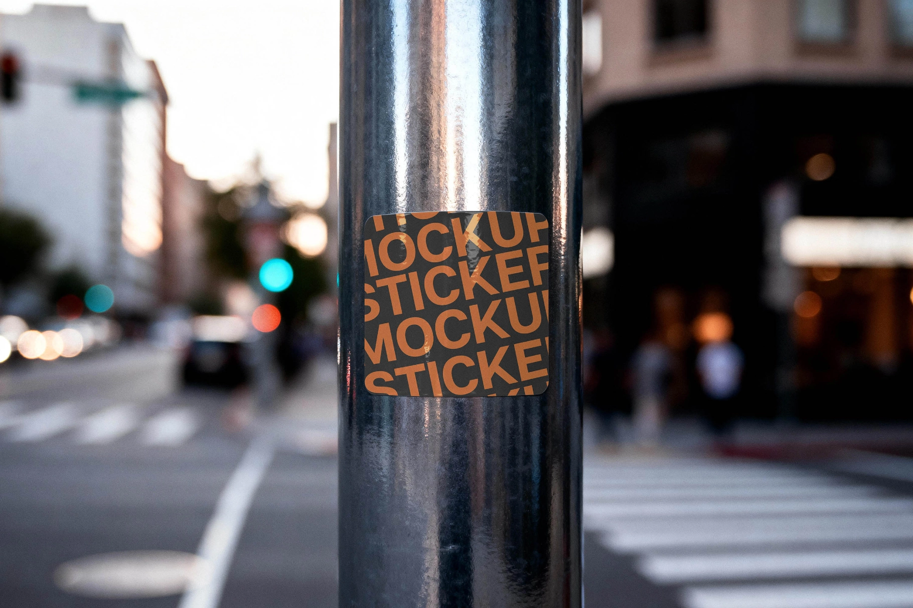 Steel Pole Sticker Mockup