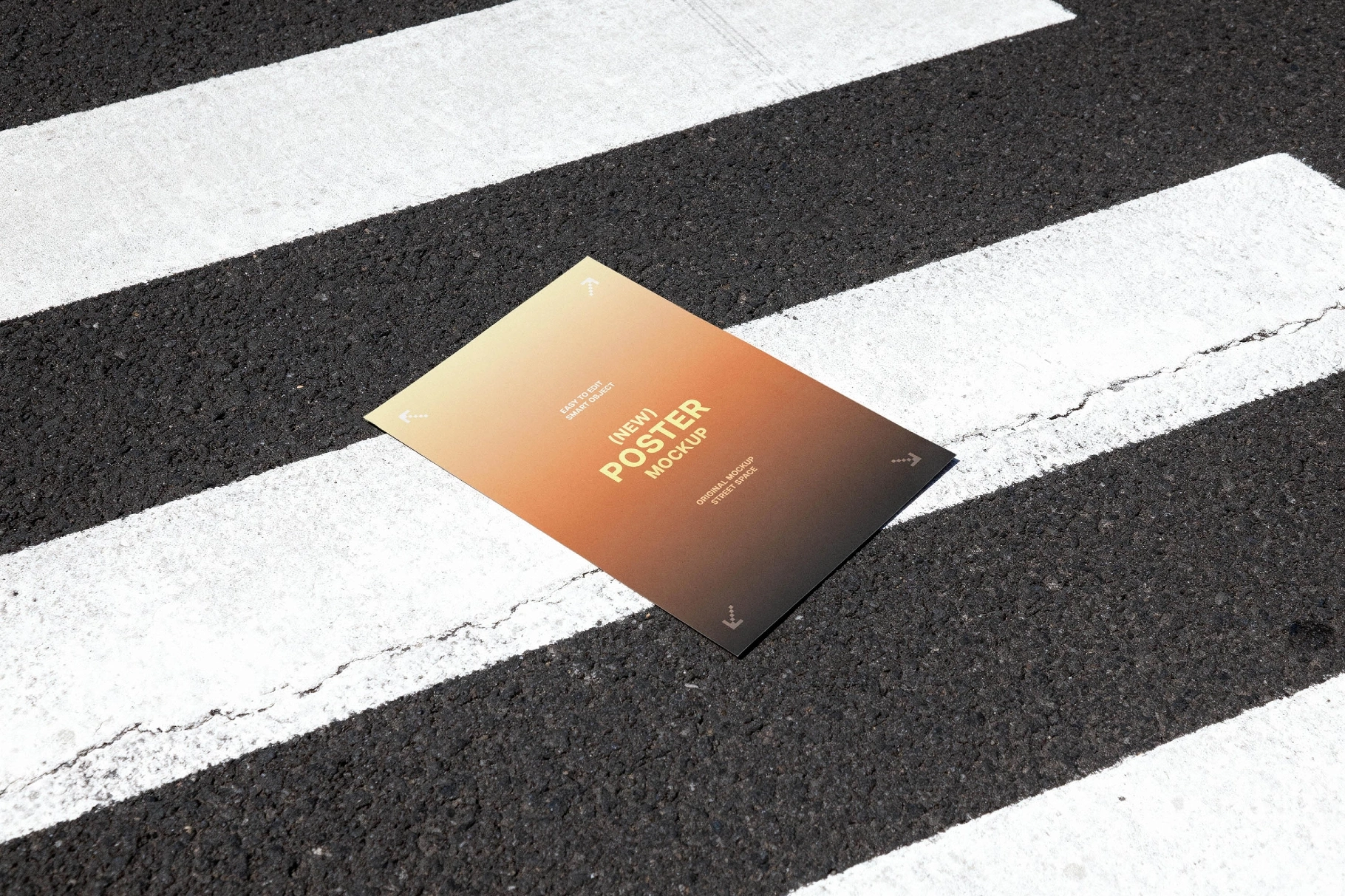 Outdoor Poster Mockup on Crosswalk Lane