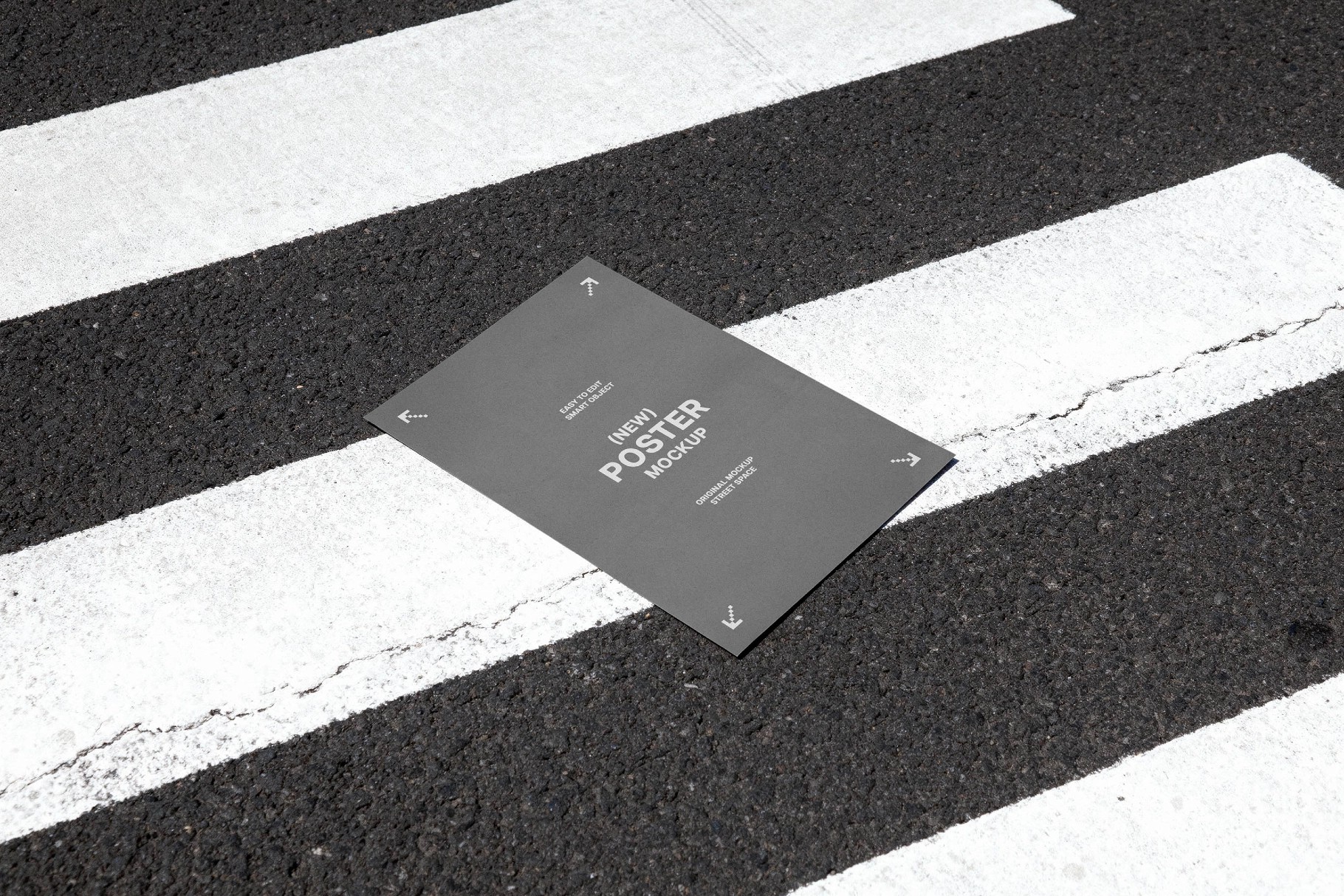 Outdoor Poster Mockup on Crosswalk Lane