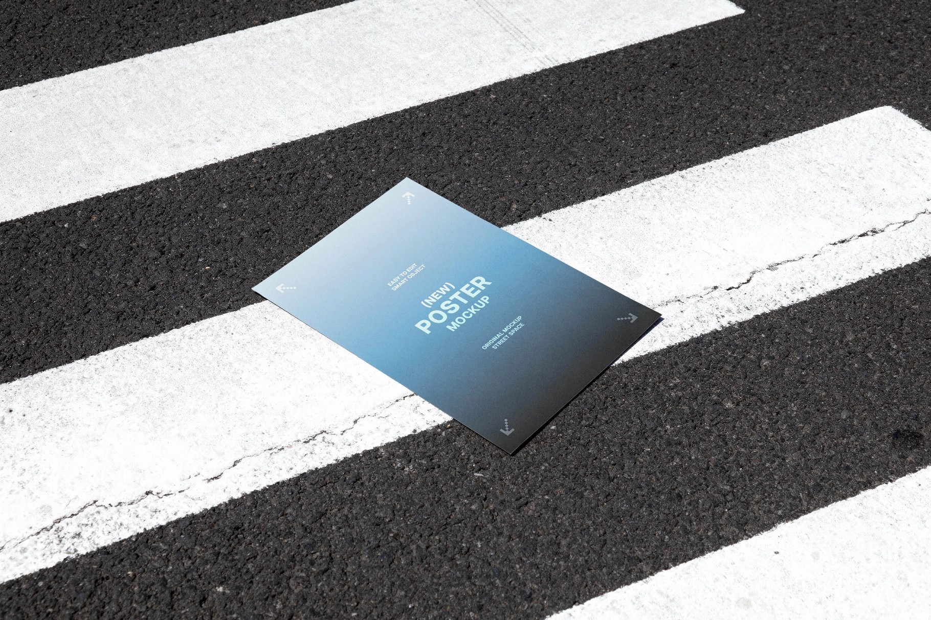 Outdoor Poster Mockup on Crosswalk Lane